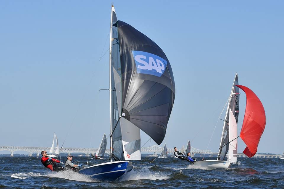 Colourful printed spinnaker
